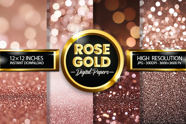 Rose Gold Digital Papers - 04 Variations