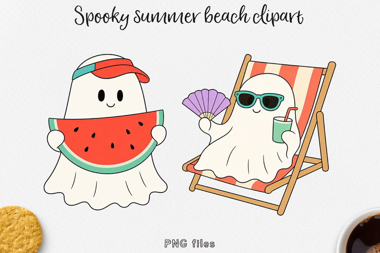 Summer Halloween Clipart Beach PNG Designs.