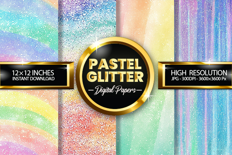 Pastel Glitter Digital Papers - 04 Variations