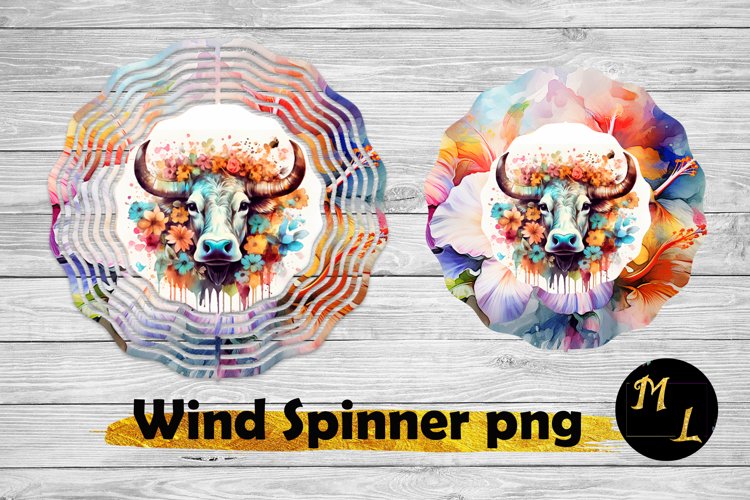Cow Wind Spinner ,Flowers Wind Spinner design example image 1
