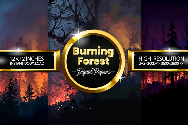 Burning Forest Digital Papers - 04 Variations