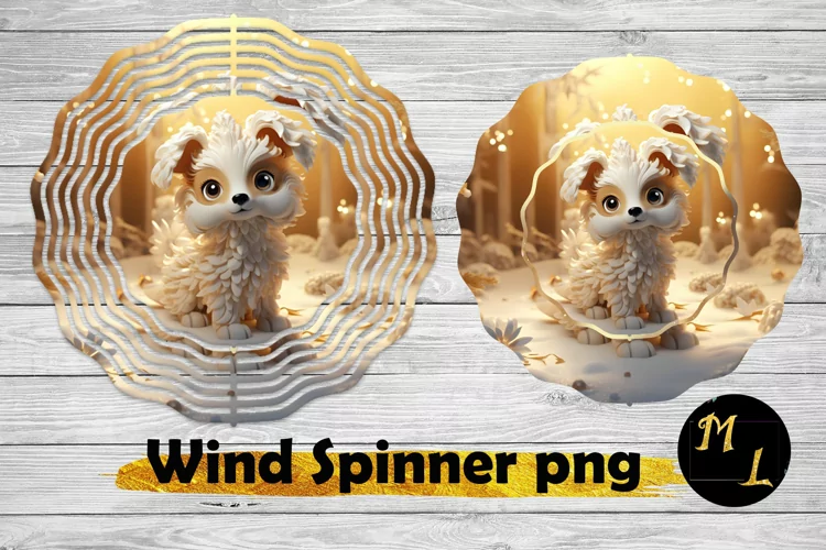 Winter Puppy Wind Spinner ,Christmas Puppy Wind Spinner wrap
