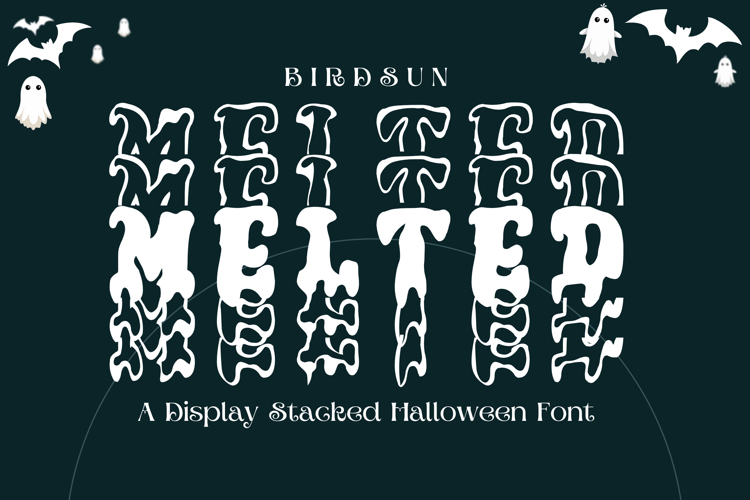 Birdsun Melted Stacked - Playful Drippy Font