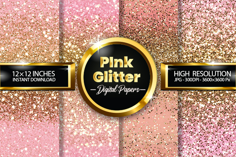 Pink Glitter Digital Papers - 04 Variations