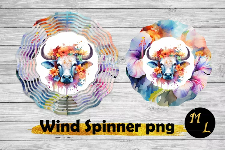 Cow Wind Spinner sublimation,Flowers Wind Spinner design