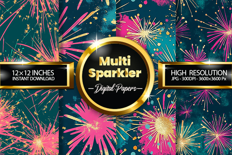 Multi Sparklers Digital Papers - 04 Variations