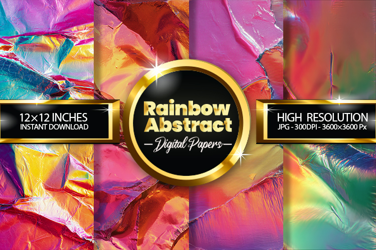 Rainbow Abstract Digital Papers - 04 Variations