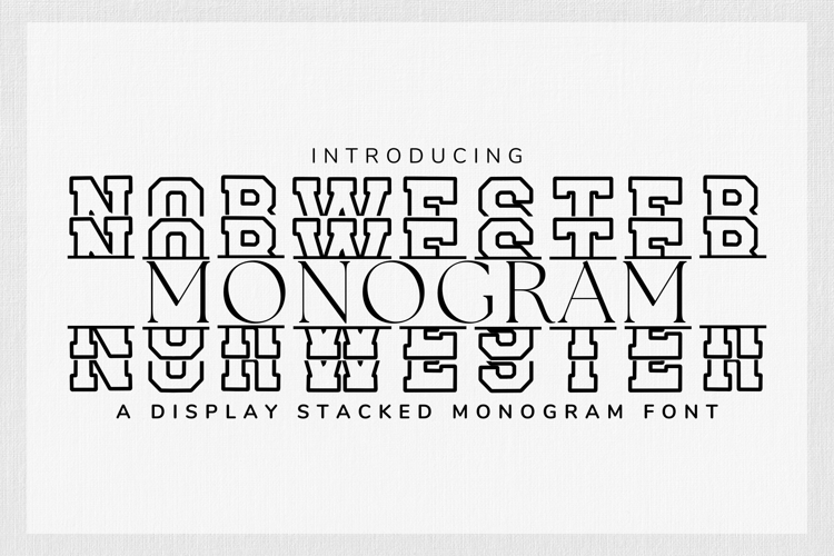 Norwester Stacked Monogram - Bold Varsity Block Font