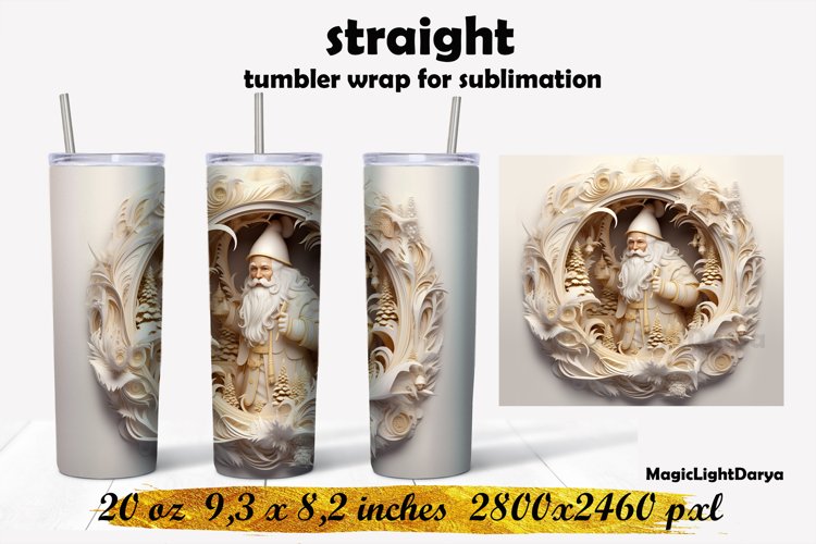 3d Christmas Tumbler,Christmas Santa Tumbler sublimation example image 1
