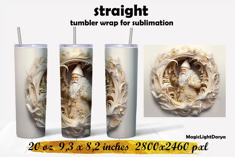 3d Christmas Tumbler,Christmas Santa Tumbler sublimation