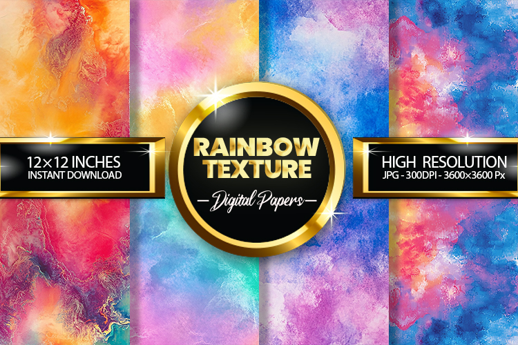 Rainbow Tie Dye Digital Papers - 04 Variations