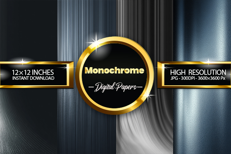 Monochrome Digital Papers - 04 Variations