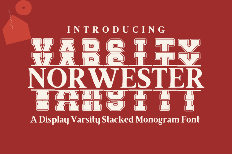 Norwester Varsity Stacked Monogram - Bold Athletic Font