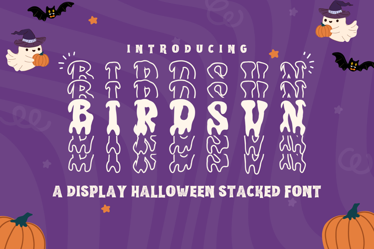 Birdsun Halloween Stacked - Spooky & Playful Display Font