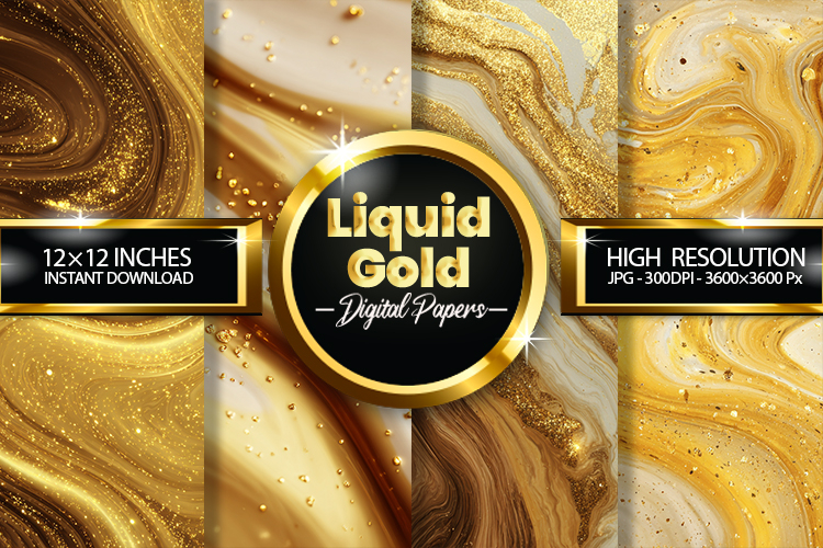 Liquid Gold Digital Paper - 04 Variations