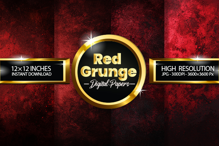 Red Grunge Digital Papers - 04 Variations