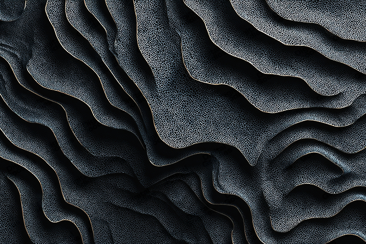 Dark Layered Abstract Texture Wavy 3D Pattern Background