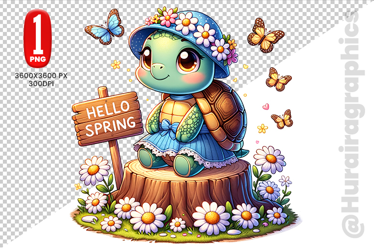 Cute Turtle Clipart Image 11