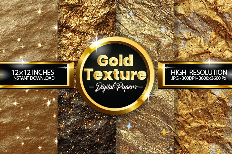 Gold Texture Digital Papers - 04 Variations