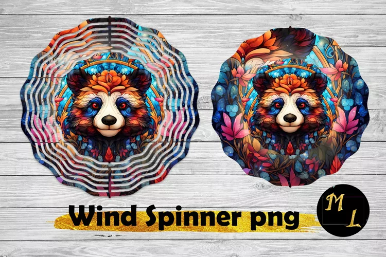 Stained Glass Wind Spinner wrap,Panda Wind Spinner