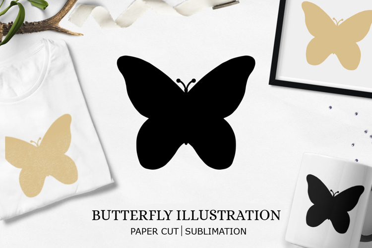 Butterfly silhouette template / butterfly paper cut