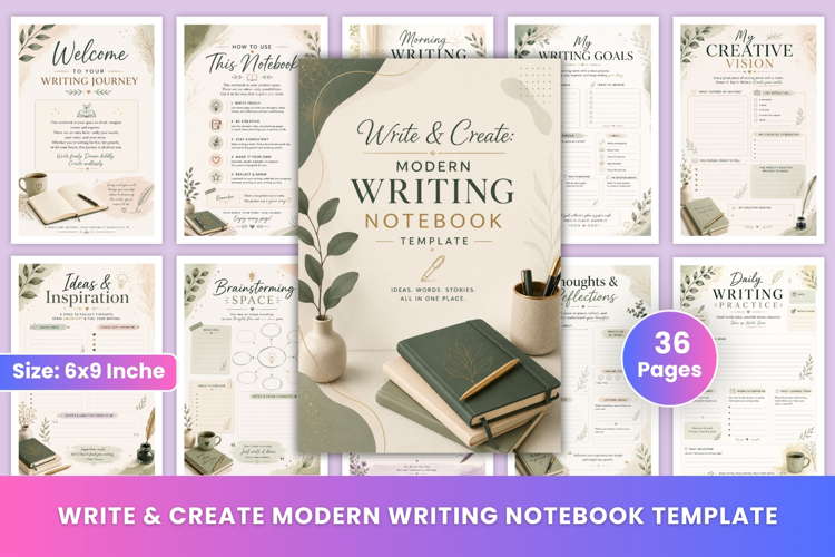 Write & Create: Modern Writing Notebook Template