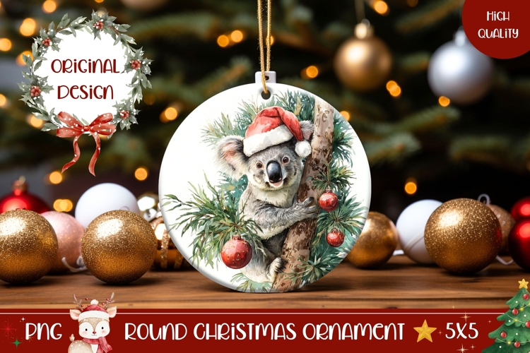 Christmas Koala Ornament, Winter Ornament Design