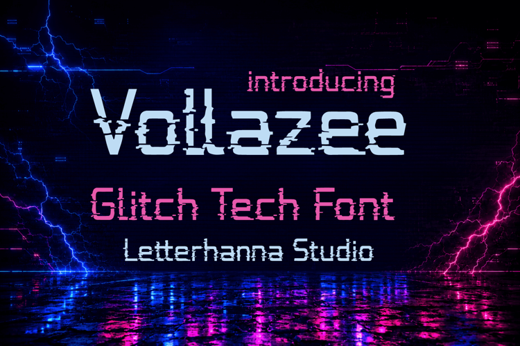 Vollazee Glitch Font: Distressed Meets Futuristic Typography