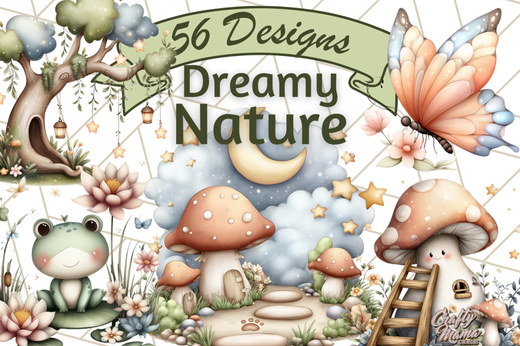 Dreamy Nature Clipart PNG, Whimsical Forest Elements