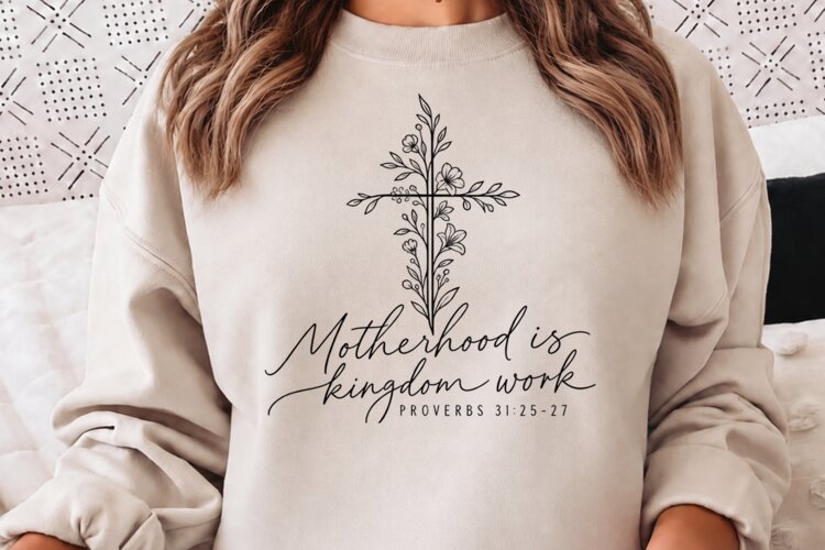 Motherhood Is Kingdom Work PNG, Proverbs 31 Christian Mom PN example image 1