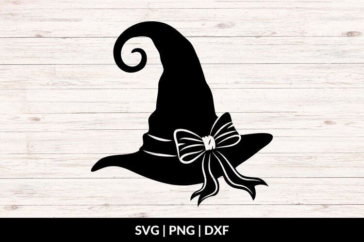 Witch Hat with Ribbon SVG, PNG, DXF example image 1
