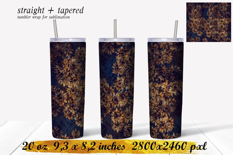 20 oz skinny tumbler, Sunflower Tumbler sublimation example image 1