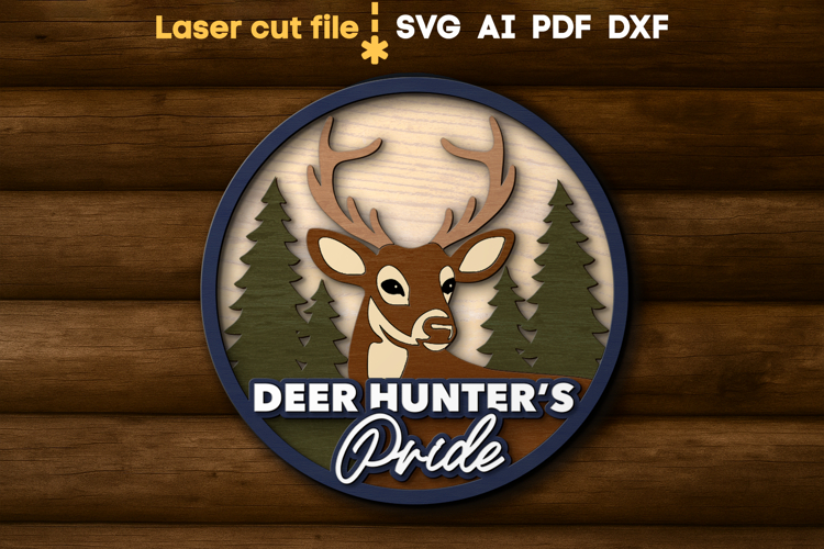 Deer Hunting SVG laser cut files for Glowforge example image 1