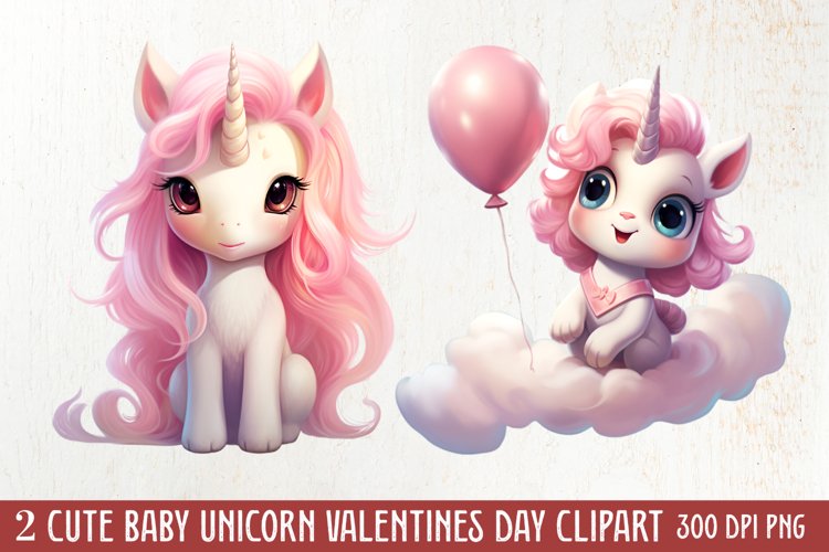 Cute Baby Unicorn Clipart, Valentines Day Couplet