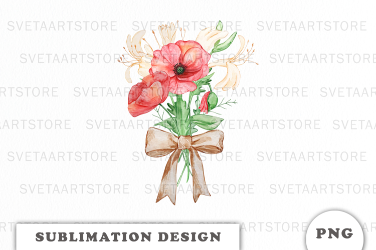 Watercolor Flowers Bouquet png