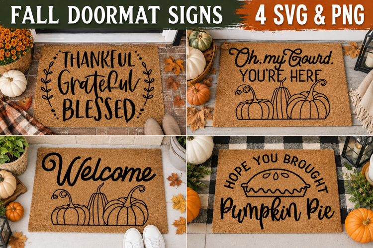 Fall Doormat SVG PNG, Pumpkin Pie Thanksgiving Signs