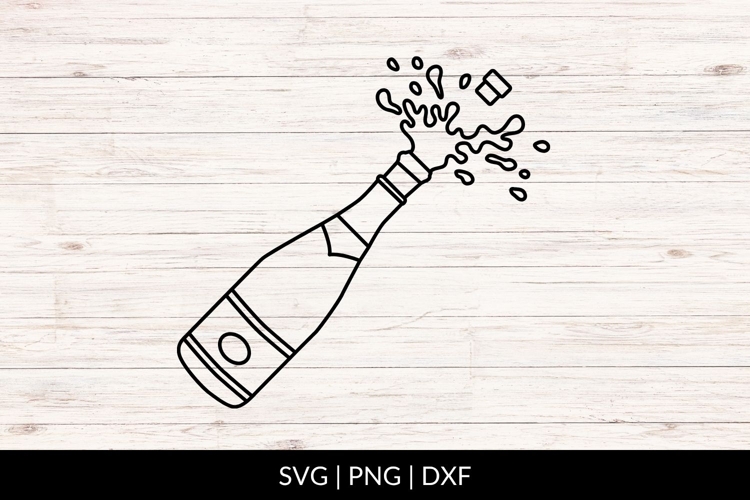 Hand Drawn Champagne Bottle SVG
