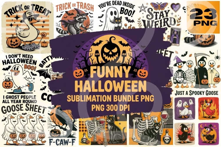 Funny Halloween PNG Bundle 300 DPI
