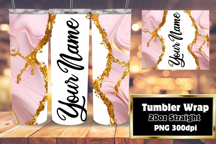Personalized 20oz Tumbler: Marble Bliss