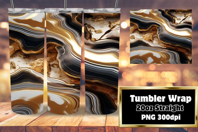 3D Geode Agate Glitter Tumbler Wrap 20oz