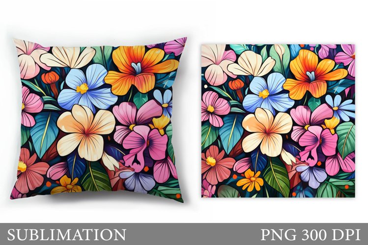 Flowers Pillow Sublimation. Floral Pillow Sublimation