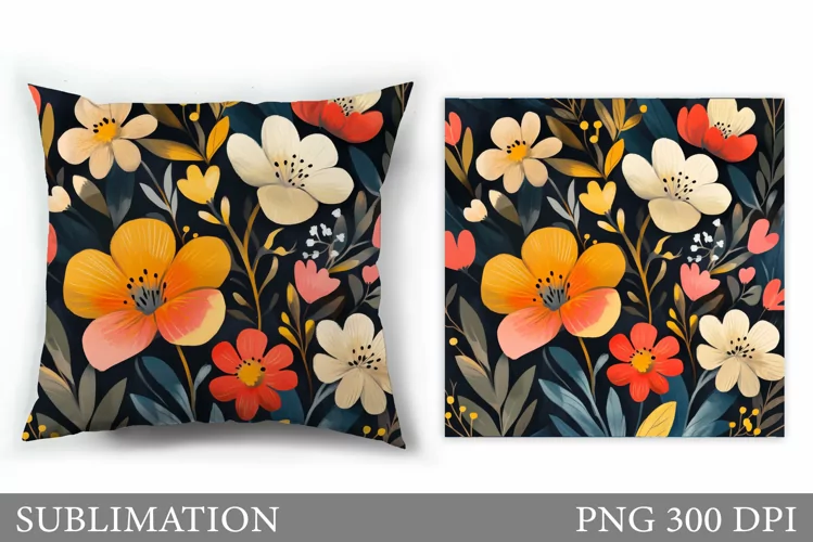 Flowers Pillow Sublimation. Floral Pillow Sublimation