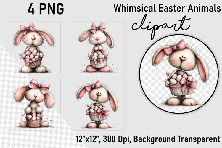 Whimsical Easter Animals Clipart