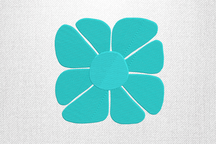 Simple Blue Flower Embroidery Design