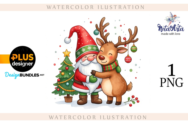Watercolor Christmas Gnomes,Santa's gnomes