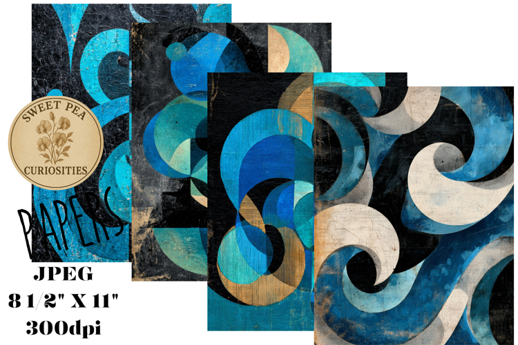 Blue,Black, Mixed Media, Junk Journal