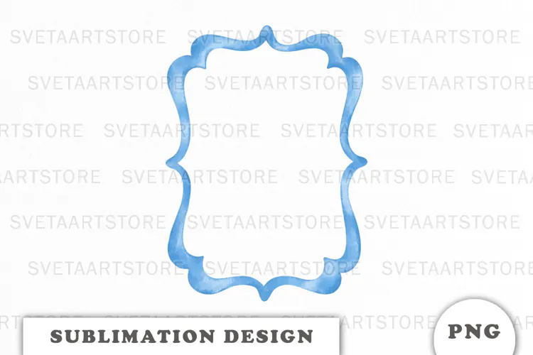 Watercolor Blue Frame png