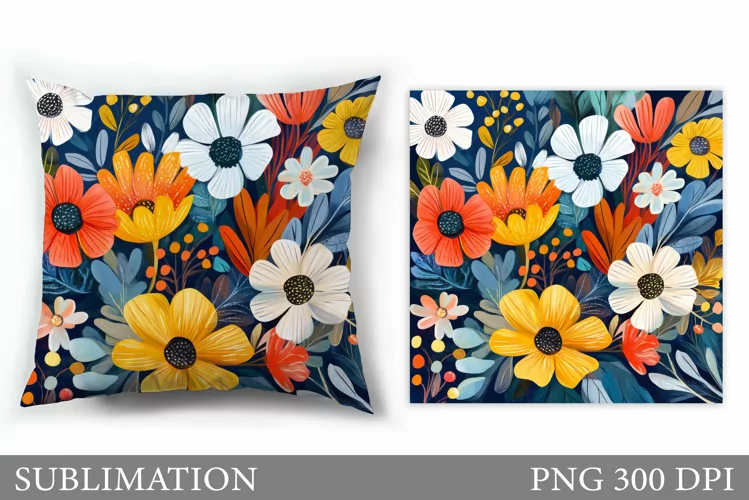 Flowers Sublimation. Flowers Pillow Sublimation
