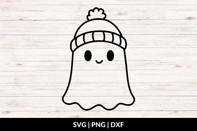 Cute Ghost with Bonnet SVG, Halloween Ghost SVG