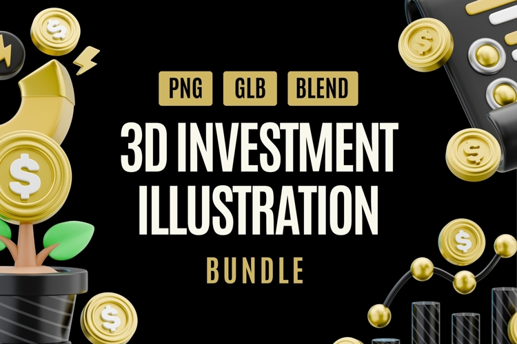 Gold Finance 3D Icon Set